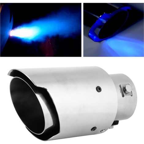 Embout d'échappement arrière en acier inoxydable pour voiture, entrée 63 mm (2,5 pouces), sortie 89 mm (3,5 pouces), avec éclairage bleu, accessoire universel (1/5)