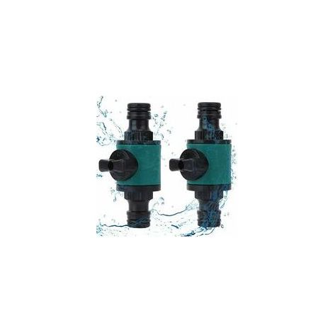 Raccord Rapide de Raccord de Tuyau de Jardin Valve en Plastique avec connecteur Rapide Tuyau d'arrosage connecteur Rapide avec Robinet d'arrêt 2 Voies