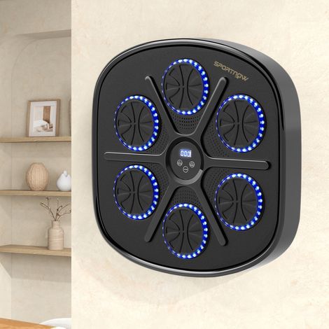 Boxeo Pared Musical con 9 Modos de Velocidad Guantes Conexión Bluetooth Luces LED para Adultos y Niños en Casa Oficina