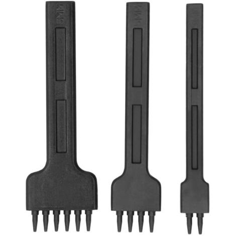 3 Pièces Poinçon à Cuir DIY en Alliage de Zinc Noir pour Travail du Cuir - Poinçon à Trou Rond de 5mm (1/5)