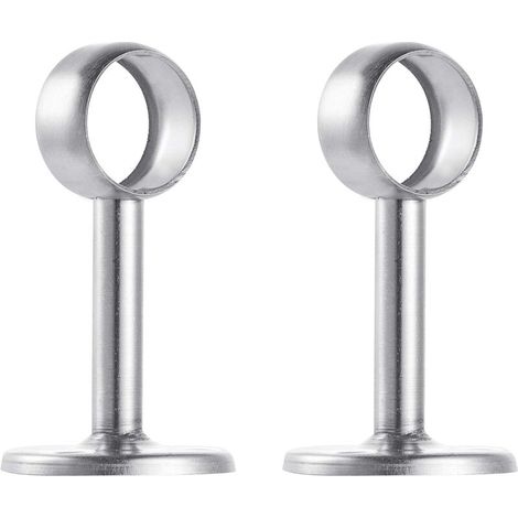 2pcs Brushed Stainless Steel Ceiling Mount Bracket for Shower Curtain Rod (1/4)