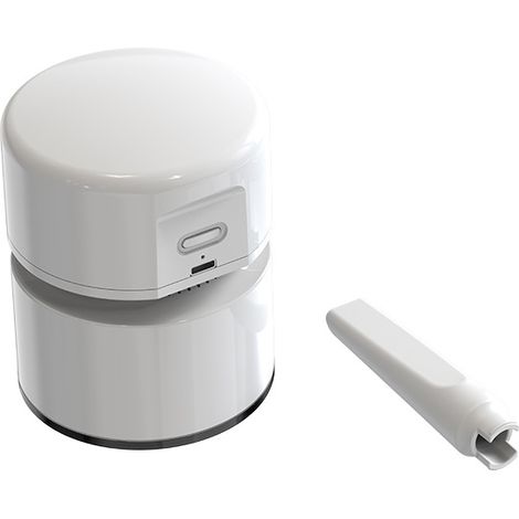Mini aspirateur de table rechargeable USB, rotatif à 360°, autonomie de 120 minutes avec arrêt automatique, aspirateur de bureau compact pour l'école, le bureau et la maison, blanc (1/5)