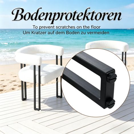 Chaise de lecture, fauteuils de salle à manger confortables, chaises de salon à dossier et accoudoirs monobloc, chaise de café, tabouret de maquillage pour chambre (lot de 2 chaises uniquement) (1/5)
