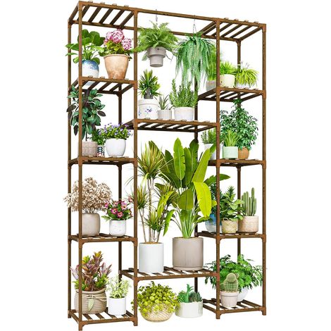Support Plantes Intérieur 158 cm, Grand Porte Plante Intérieur en Bois, Étagère Plante pour Plantes Multiples, Porte Plante Extérieur Suspendu pour Salon, Jardin, Balcon, Décoration Maison (1/5)