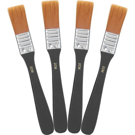 Lot de 4 pinceaux en nylon de 2 cm (0,8 po), outils professionnels pour artistes, pour peinture à la gouache, acrylique et à l'huile. (1/5)