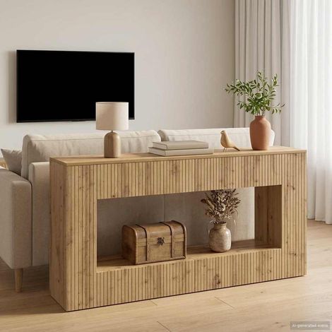 vidaXL Tavolo consolle Rigato Rovere Artigianale 155 x 29 x 74 cm