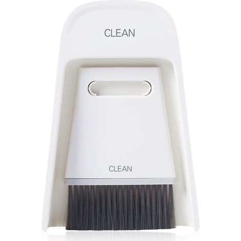 Ensemble balai et pelle portables mini, brosse de nettoyage de bureau, kit d'outils de nettoyage ménager, gris et blanc (1/5)