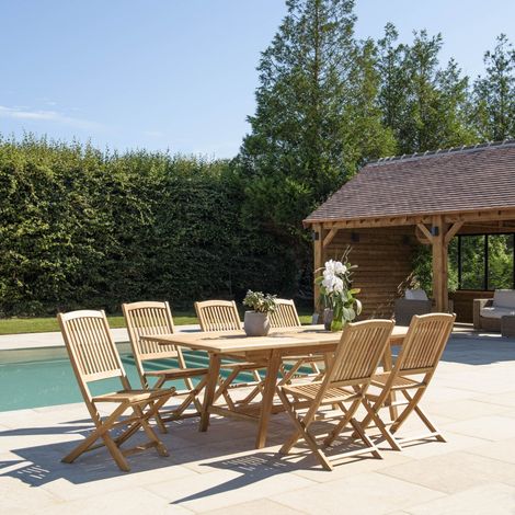 FUN - Salon de jardin en teck 8/10 personnes (1/5)