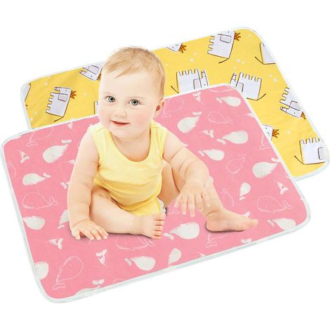 Lot de 3 matelas à langer Dipper, Maveek, matelas à langer portable pour tout-petits, imperméable, de qualité supérieure, doublure de matelas à langer, tapis de jeu (vert, blanc et bleu) (1/5)