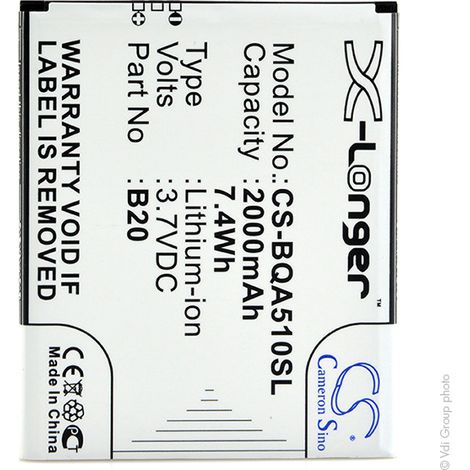 NX - Batterie téléphone, smartphone, GSM pour BQ 3.7V 2000mAh - B20 (1/3)