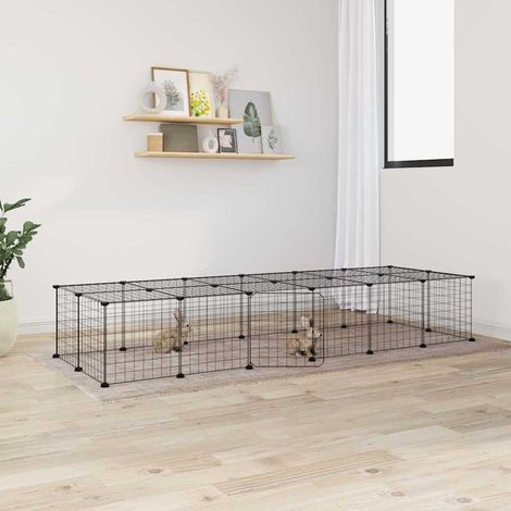 Pet Cage Black Powder-coated steel Large Collapsible Pet Cage vidaXL (1/4)