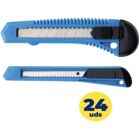 Caja de 24 unidades de cutter grafoplÁs westcott office 73584003 cuchilla 18mm
