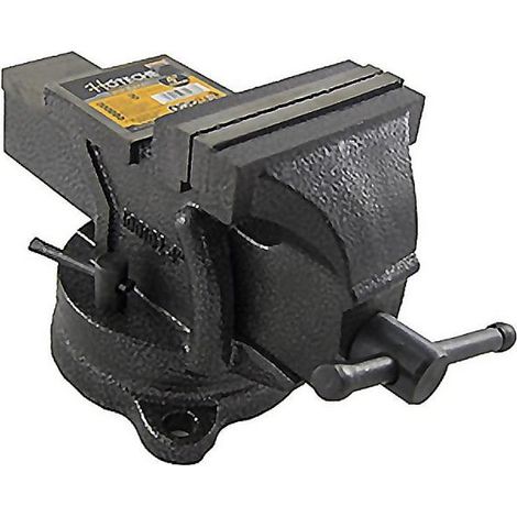 HOTECHE tornillo banco 125 mm acero fundido , Tornillo de acero 125 mmMordaza de 125 mmManivela de apertura giratoriaAceroNegroBase redonda giratoria para atorn (1/3)