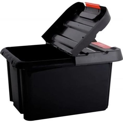 Eda-plastique Stock'R contenitore di stoccaggio 58 L nero e rosso
