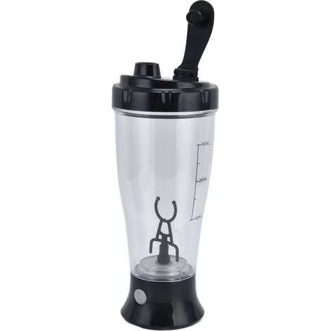 Kaffee, Milch, Smoothie: Klassischer schwarzer elektrischer Mixbecher, Shaker für Getränke, einfaches Geschenk für festliche Anlässe (Batterien nicht enthalten) (1/5)
