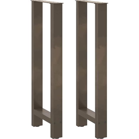 Set di 2 gambe per tavolo da bar in acciaio naturale robuste ed esteticamente gradevoli 40 x 100 cm 020057579