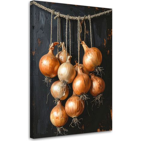 Tableau déco Oignons dorés Légumes 60x90 (1/4)