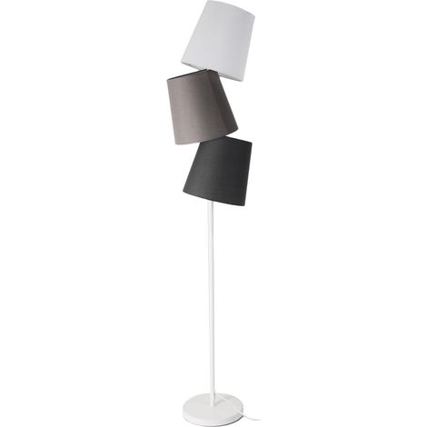 Moderne Stehlampe 3 Lichter aus Metall und Stoff Alma Colours