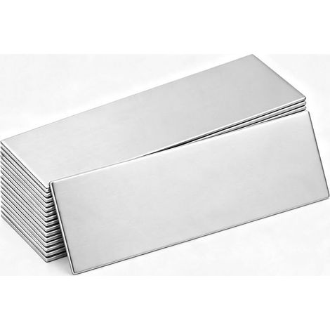 25Pcs Plaque Gravée Acier Inoxydable 76x25mm Autocollante (1/5)