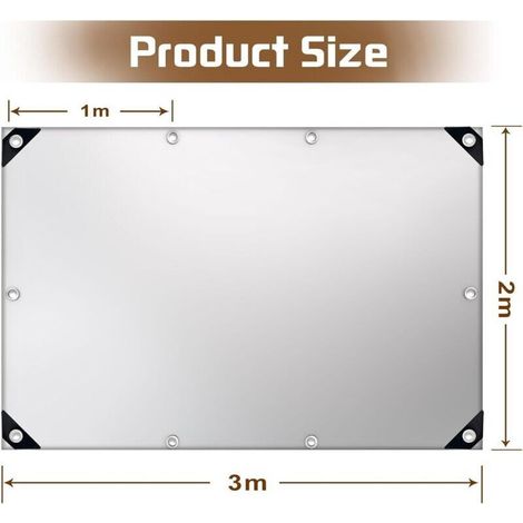 Wasserdichte Polyethylenplane, 160 g/m² – UV- und frostbeständig – Verstärkte Ösen alle 1 m – Für Camping und Garten (1/5)