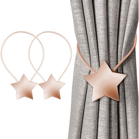 Attaches magnétiques pour rideaux, pinces décoratives en corde, lot de 2, supports tissés pour rideaux, maintiennent les rideaux en place, décoration de chambre et d'intérieur (1/4)