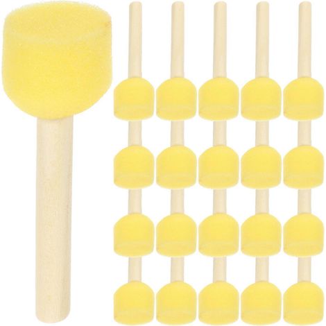 Lot de 20 pinceaux éponges pour enfants, pinceaux de peinture portables pour graffiti-8.60X3.00X3.00CM-Yellow