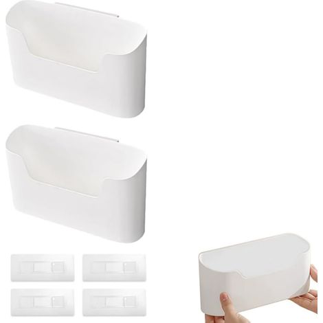 Organisateur De Porte De Placard - En Plastique Abs - Auto-Adhésif - Charge Maximale 2 Kg - Pour Cuisine Salle De Bain Réfrigérateur - 2 Pièces