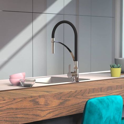 EISL Miscelatore da cucina con beccuccio Soft-Touch CARNEO nero cromo (1/5)