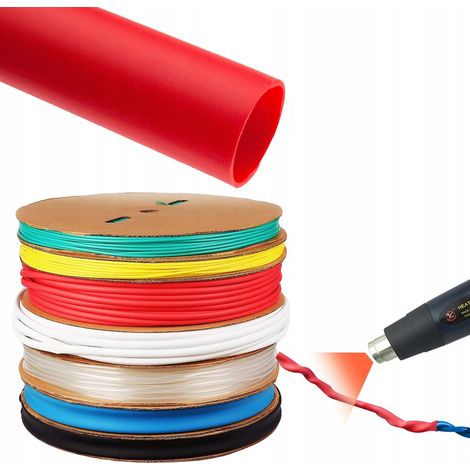 Rosfix Tubo termorestringente rosso 70mm 1m