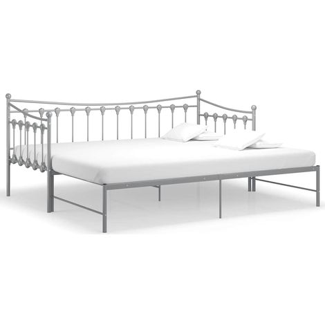 Maison Exclusive - Telaio Divano Letto Estraibile Grigio in Metallo 90x200 cm (1/5)