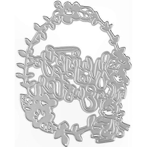 Découpe Happy Pâques Stencil Scrapbooking Cartes Eming Argent Décoration Maison Papier Bricolage (1/5)