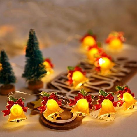 Guirlande lumineuse de Noël en forme de cloche, 5 m, 50 LED jaune chaud, pour décorations de Noël intérieures (1/5)