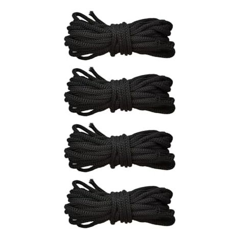 Corde de trampoline pour filet,cordes filet  Pièces rechange cordons noirs Cordon tressé 5 mm d'épaisseur filets d'enceinte, 4 cordes file -