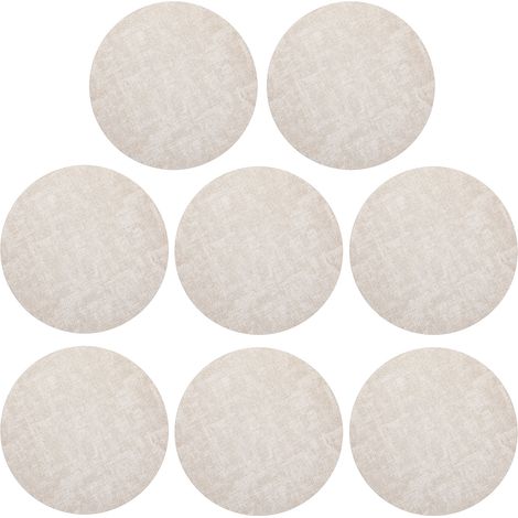 6 sets de table et dessous de verre circulaires en similicuir, lavables double face, 33,5 cm, noir, usage intérieur et extérieur (1/5)
