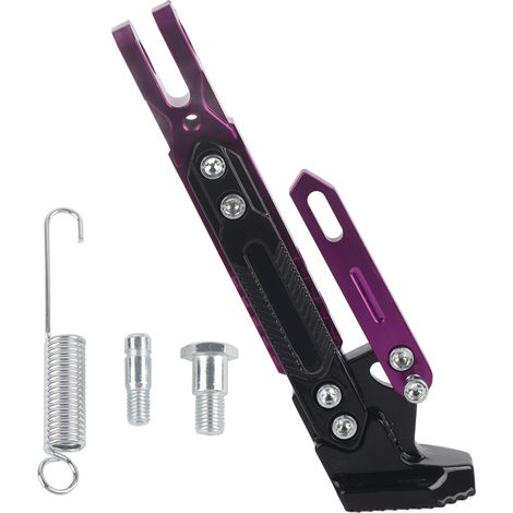 Support moto en alliage d'aluminium réglable béquille latérale pied support trépied (Violet) (1/5)