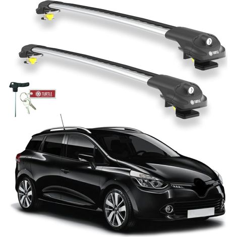 TURTLE kompatibel mit Renault Clio Stationwagon (Mk4) 2013-2019 Dachträger Air1 Grau (1/5)