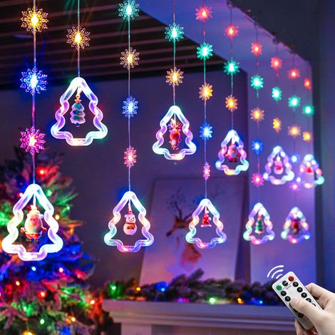 Guirlande lumineuse LED de 3 m pour l'extérieur et l'intérieur, rideau lumineux de Noël USB avec télécommande, étanche IP44, lumière colorée (1/5)