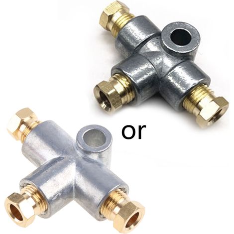 Té de flexible de frein M10 en alliage de zinc, adapté aux raccords en T de type T avec raccords à compression.