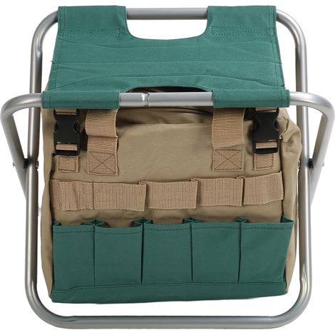 Sac de tabouret pliant robuste, outil de jardinage multifonction, tabouret pliable pour jardinier, argenté (1/5)