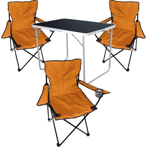 4-tlg Campingsessel Orange + Campingtisch-MMC330870B+3xMPO2468 (1/5)
