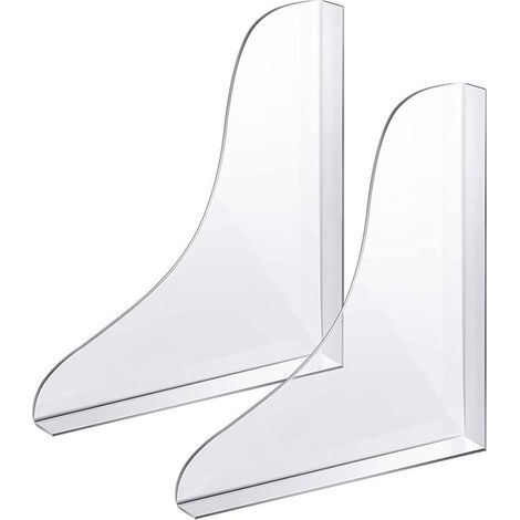 Irovami Barrière anti-éclaboussures étanche pour baignoire et douche (grand format), autocollante, transparente, lot de 2, 22 x 18,5 x 2 cm (1/5)