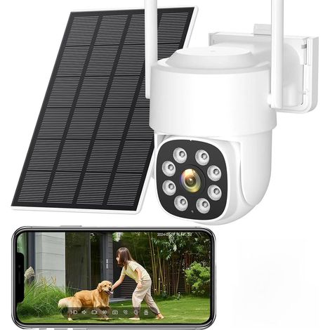 Caméra IP PTZ 4MP 4G avec Carte SIM, Double Objectif, Double écran, WiFi, Surveillance extérieure, détection Humaine et Protection de sécurité(4MP 4G 128GB Card) (1/5)