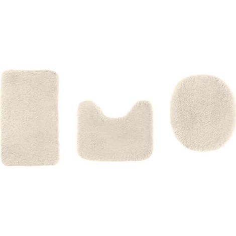Juego de 3 alfombrillas de baño, de nailon suave, antideslizantes de PVC, absorbentes, para baño, ducha y aseo. (1/5)