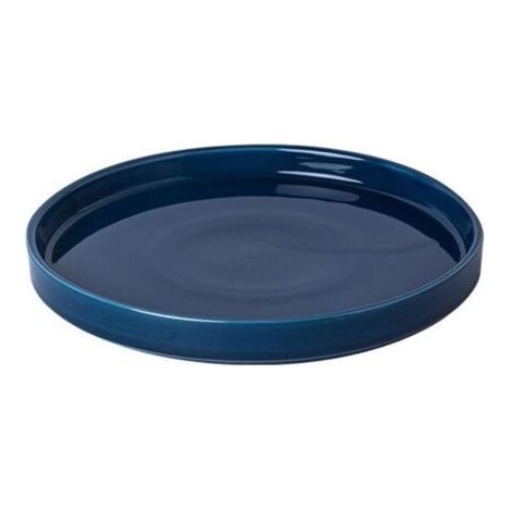 QORVA-Plateau de pot de fleurs en céramique bleu de diamètre extérieur 13,8 cm adapté au bac de drainage des fleurs d'intérieur et d'extérieur 1
