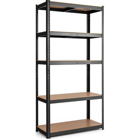 Adjust 30 x 60 Inch 5 Level Garage Tool Shelf Storage-Black (1/5)