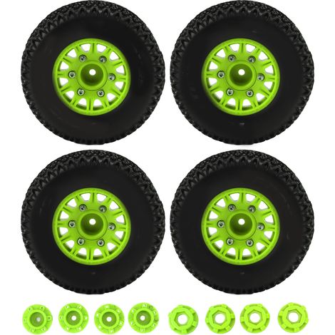 Grüne Reifen für 1/10 RC Short Course Trucks, kompatibel mit ARRMA SENTON und TRAXXAS Slash, mit 12 mm, 14 mm und 17 mm Sechskantaufnahmen (1/5)