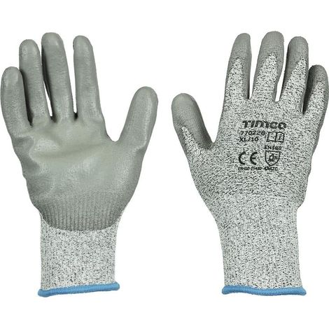 TIMCo High Cut Gloves PU Coated HPPE Fibre With Glass Fibre Size X Large