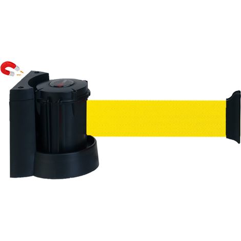 Enrouleur mural magnétique avec sangle Jaune 5m x 50mm - 2051330 (1/3)