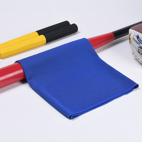Serviette de refroidissement pour yoga, fitness et sport d’été – Fraîcheur immédiate, tissu glacé respirant – Bleu royal bicolore 30 x 100 cm (lot de 3)-lsw