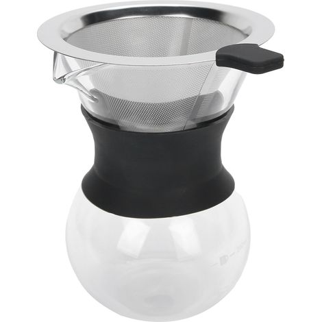 Cafetière manuelle à filtre en verre réutilisable avec filtre en acier inoxydable (200 ml) (1/5)